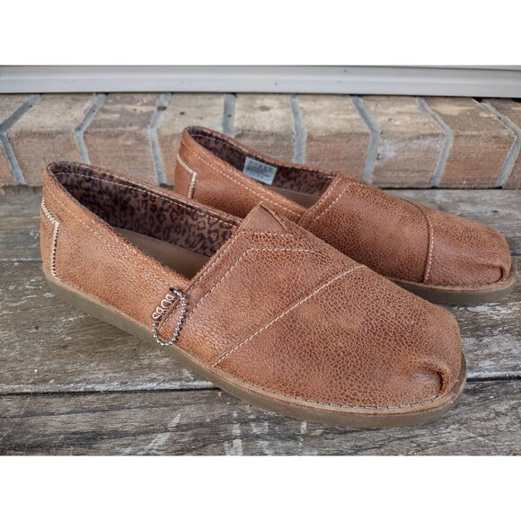 Bobs from Skechers Loafers Gypsy Chestnut Faux Suede Flats Slip On Size 8.5 - Picture 10 of 11